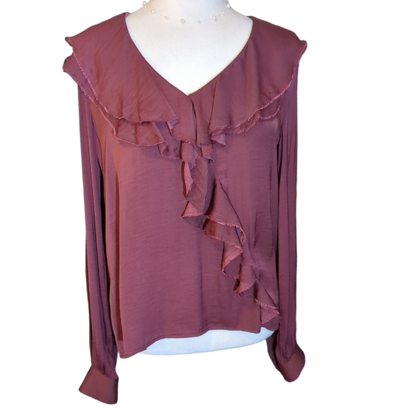 Paige blouse size S color wine. - Picture 1 of 8